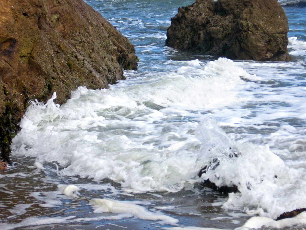 Waves at the south end of Rockaway Beach, Pacifica, CA