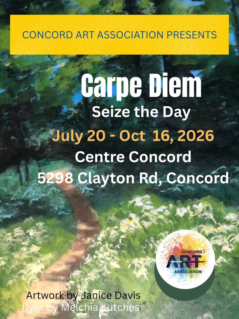 Flyer for Carpe Diem show at Centre Concord July 20-Oct 16 2026
